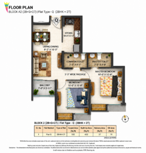2BHK+2T FLOOR PLAN