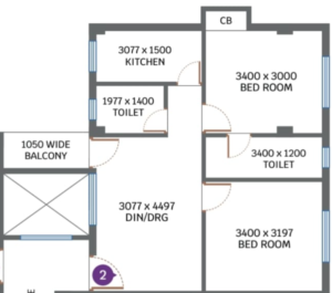 2 Bhk Floor Plan